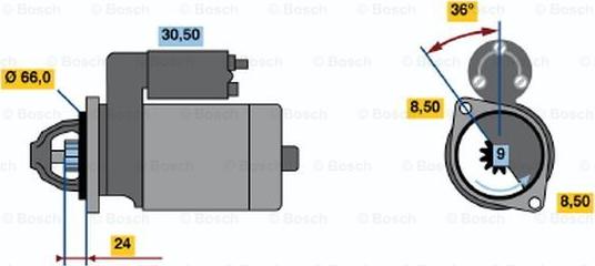 BOSCH 0 986 011 671 - Стартер vvparts.bg