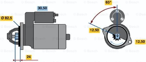 BOSCH 0 986 011 000 - Стартер vvparts.bg