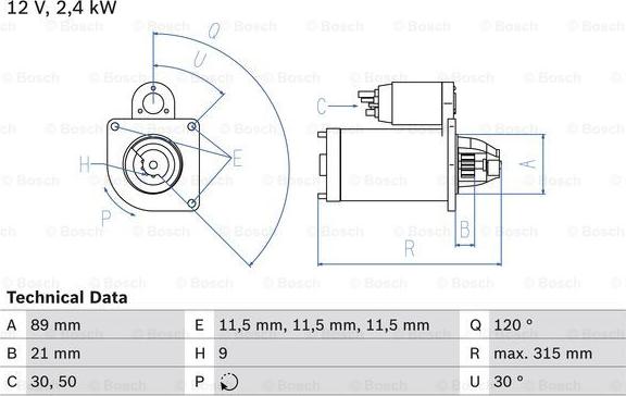 BOSCH 0 986 011 020 - Стартер vvparts.bg