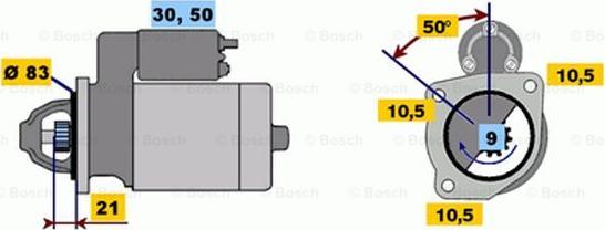 BOSCH 0 986 011 070 - Стартер vvparts.bg