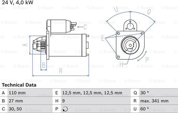 BOSCH 0 986 011 310 - Стартер vvparts.bg