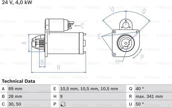 BOSCH 0 986 011 270 - Стартер vvparts.bg