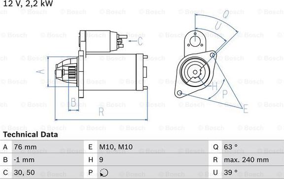 BOSCH 0 986 018 910 - Стартер vvparts.bg