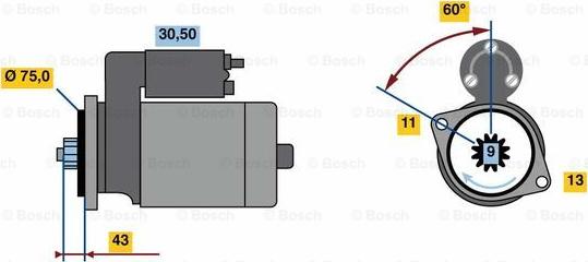 BOSCH 0 986 018 601 - Стартер vvparts.bg