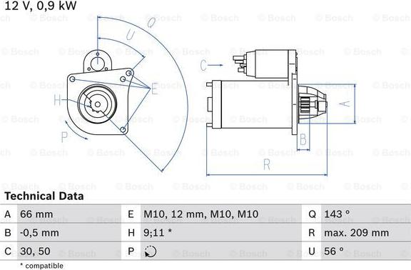 BOSCH 0 986 018 860 - Стартер vvparts.bg