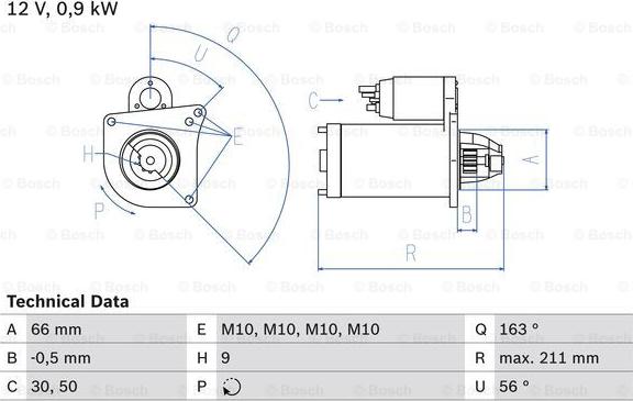 BOSCH 0 986 018 360 - Стартер vvparts.bg