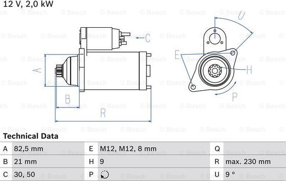 BOSCH 0 986 018 380 - Стартер vvparts.bg