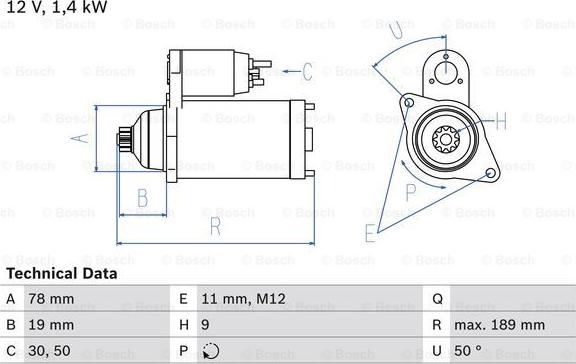 BOSCH 0 986 018 321 - Стартер vvparts.bg