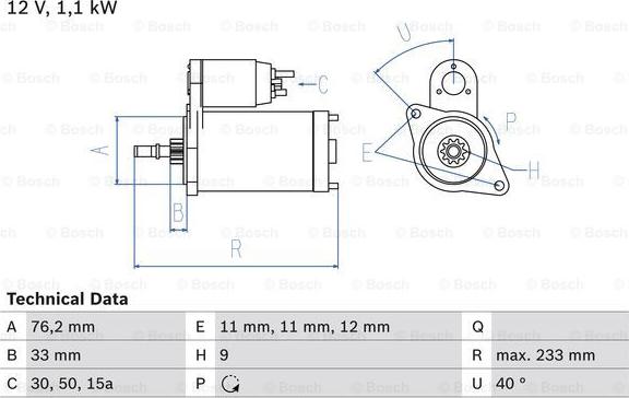 BOSCH 0 986 018 200 - Стартер vvparts.bg