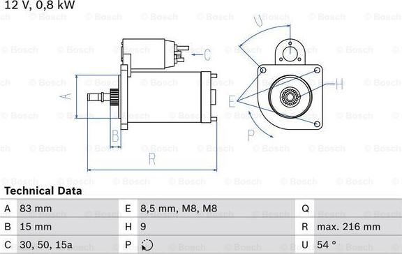 BOSCH 0 986 013 590 - Стартер vvparts.bg