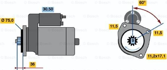 BOSCH 0 986 013 581 - Стартер vvparts.bg