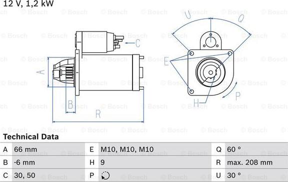 BOSCH 0 986 013 861 - Стартер vvparts.bg