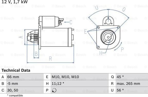 BOSCH 0 986 013 240 - Стартер vvparts.bg