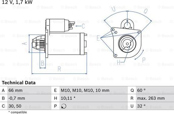 BOSCH 0 986 013 200 - Стартер vvparts.bg