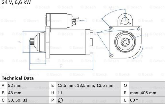 BOSCH 0 986 012 480 - Стартер vvparts.bg