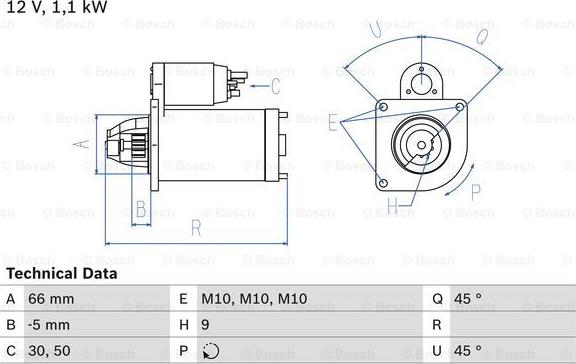 BOSCH 0 986 012 340 - Стартер vvparts.bg