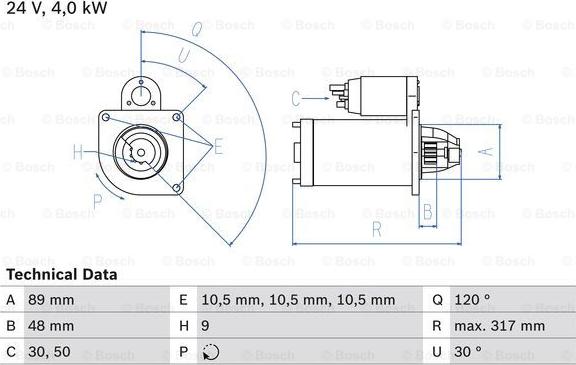 BOSCH 0 986 017 990 - Стартер vvparts.bg