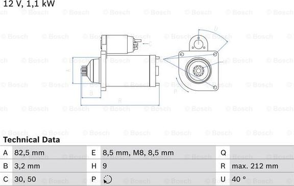 BOSCH 0 986 017 940 - Стартер vvparts.bg