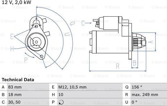 BOSCH 0 986 017 420 - Стартер vvparts.bg