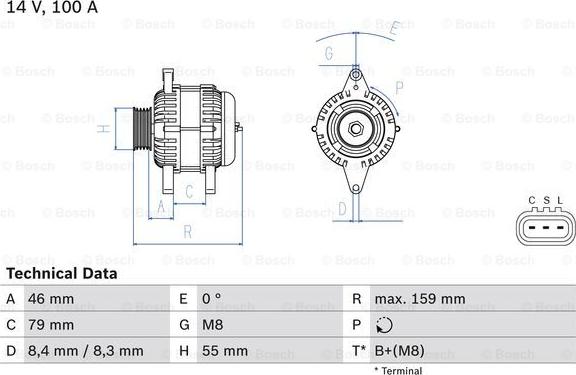 BOSCH 0 986 084 440 - Генератор vvparts.bg