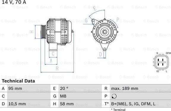 BOSCH 0 986 084 110 - Генератор vvparts.bg