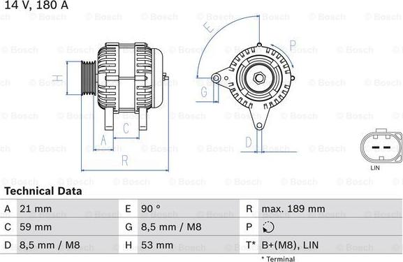 BOSCH 0 986 084 130 - Генератор vvparts.bg