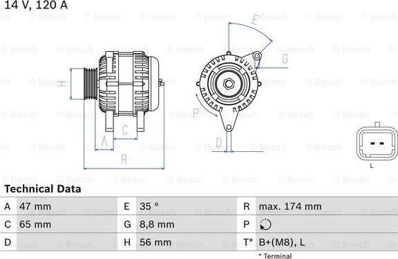 BOSCH 0 986 084 310 - Генератор vvparts.bg