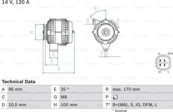 BOSCH 0 986 084 380 - Генератор vvparts.bg