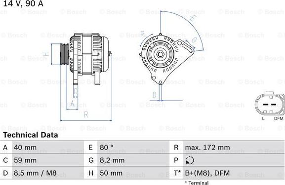 BOSCH 0 986 084 320 - Генератор vvparts.bg