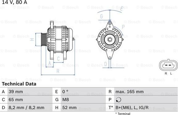 BOSCH 0 986 084 370 - Генератор vvparts.bg