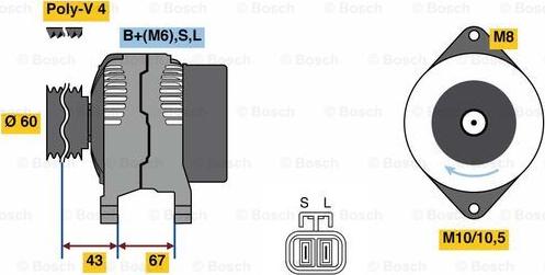 BOSCH 0 986 080 940 - Генератор vvparts.bg