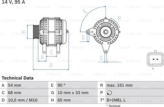 BOSCH 0 986 080 960 - Генератор vvparts.bg