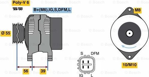 BOSCH 0 986 080 450 - Генератор vvparts.bg