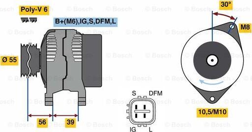 BOSCH 0 986 080 460 - Генератор vvparts.bg