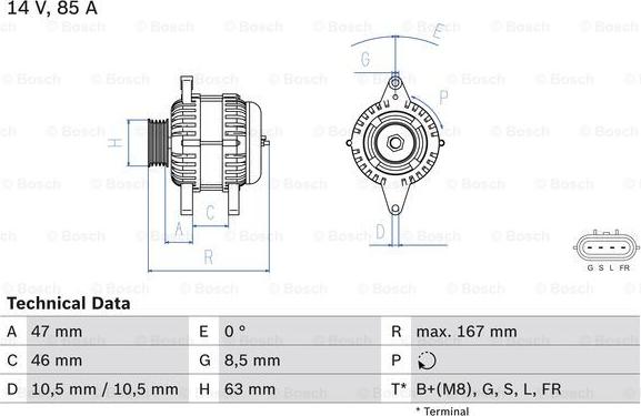 BOSCH 0 986 080 480 - Генератор vvparts.bg