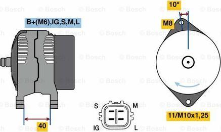 BOSCH 0 986 080 470 - Генератор vvparts.bg