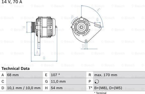 BOSCH 0 986 080 560 - Генератор vvparts.bg