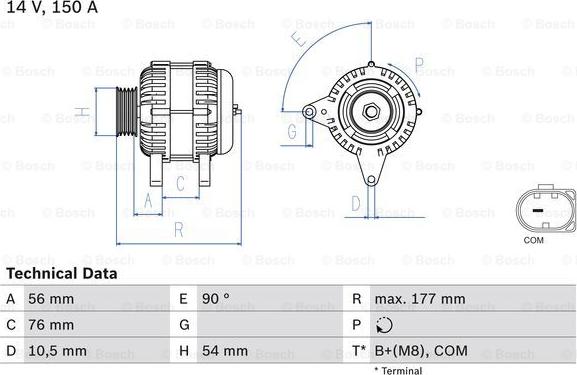 BOSCH 0 986 080 580 - Генератор vvparts.bg