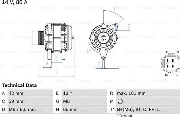 BOSCH 0 986 080 570 - Генератор vvparts.bg