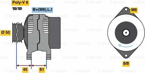 BOSCH 0 986 080 650 - Генератор vvparts.bg