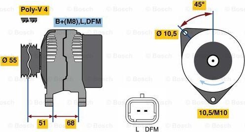 BOSCH 0 986 080 680 - Генератор vvparts.bg