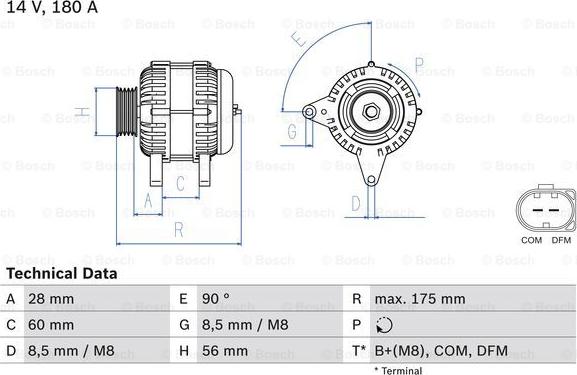 BOSCH 0 986 080 090 - Генератор vvparts.bg