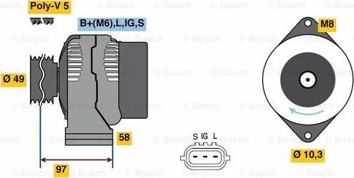 BOSCH 0 986 080 010 - Генератор vvparts.bg