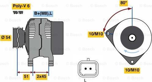 BOSCH 0 986 080 110 - Генератор vvparts.bg