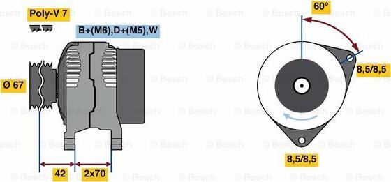 BOSCH 0 986 080 830 - Генератор vvparts.bg