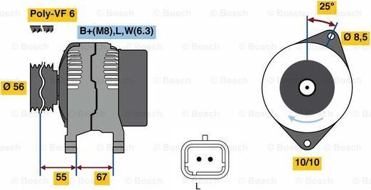 BOSCH 0 986 080 870 - Генератор vvparts.bg