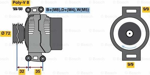 BOSCH 0 986 080 310 - Генератор vvparts.bg