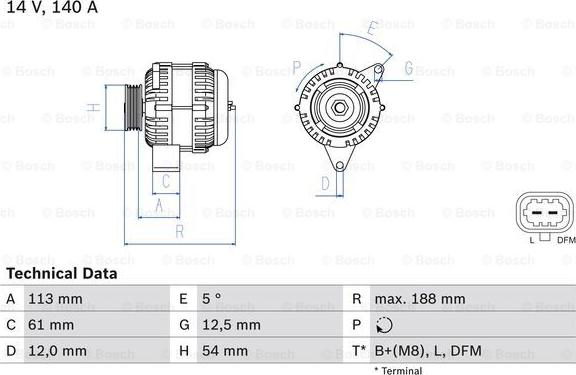 BOSCH 0 986 080 380 - Генератор vvparts.bg