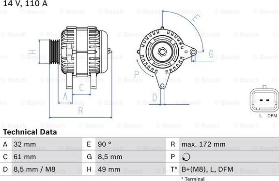 BOSCH 0 986 080 330 - Генератор vvparts.bg