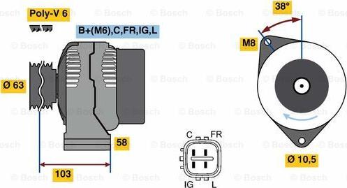 BOSCH 0 986 080 240 - Генератор vvparts.bg